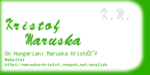 kristof maruska business card